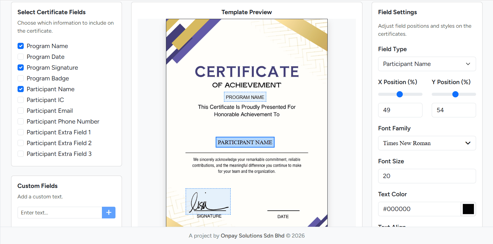 Certificate Builder