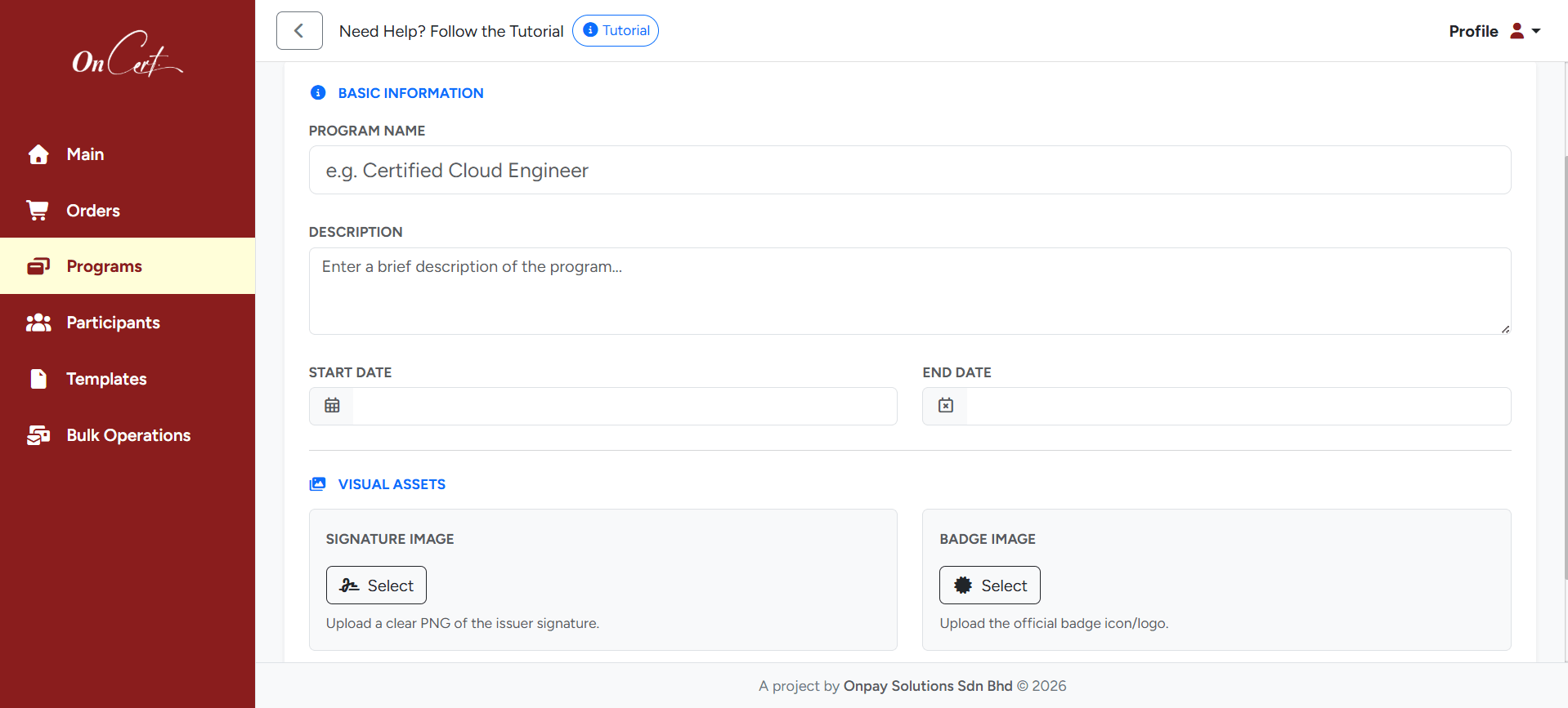 User Tutorial Guideline – OnCert