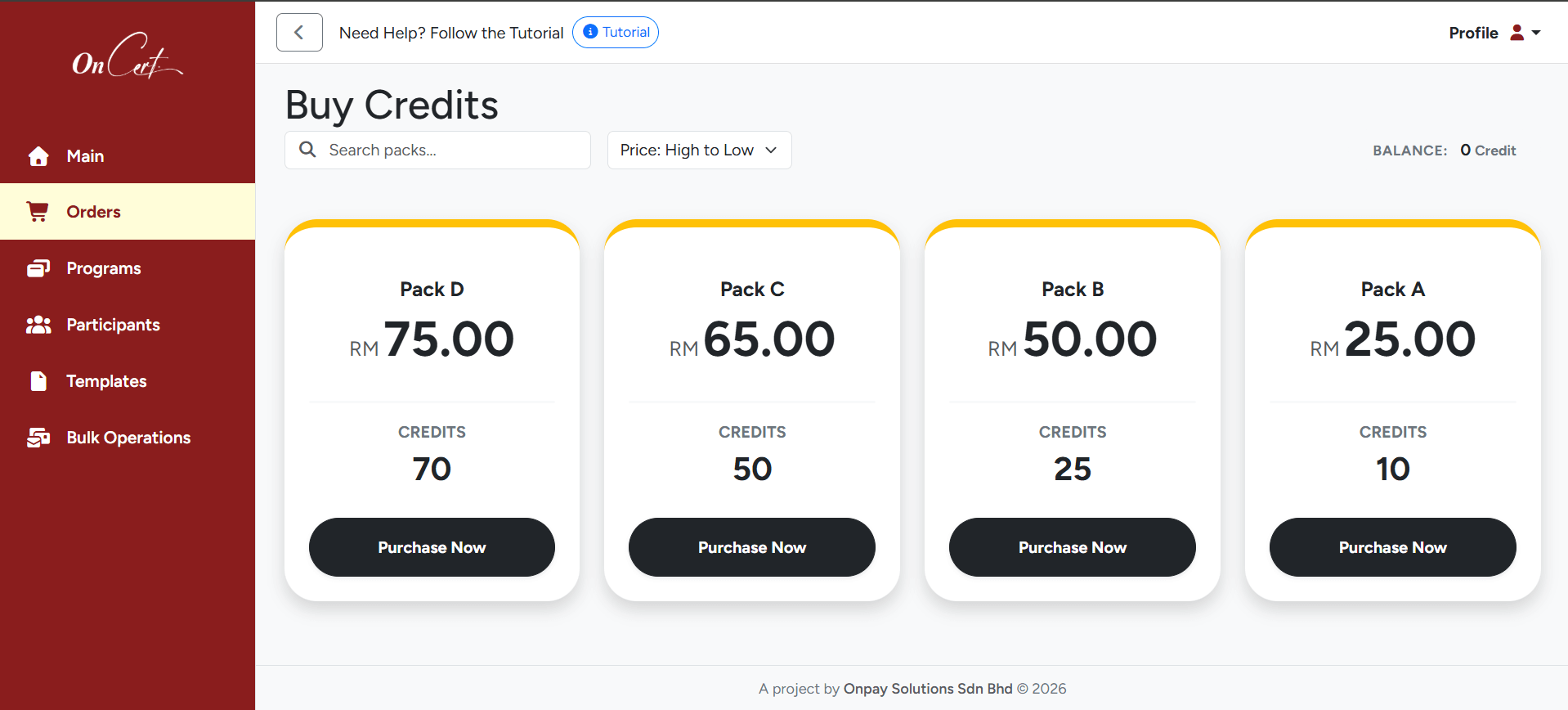 User Tutorial Guideline – OnCert